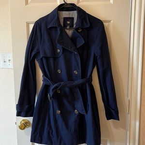 GAP trench coat dark blue, size small.
